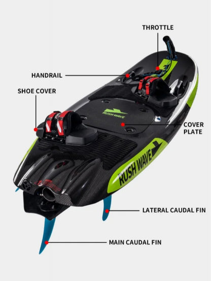 Tabla eléctrica Raptor EFI – Potencia y velocidad sobre el agua