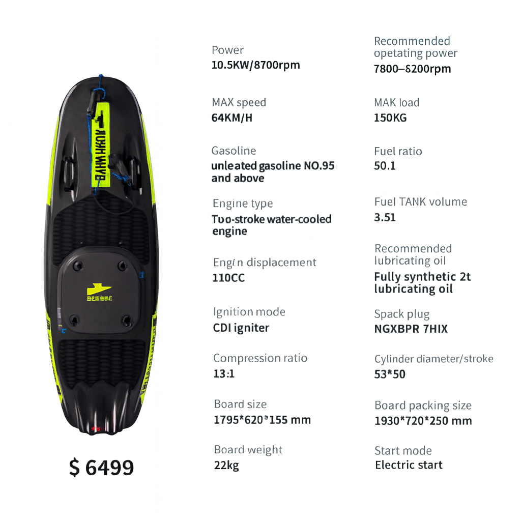 Tabla eléctrica Raptor EFI – Potencia y velocidad sobre el agua